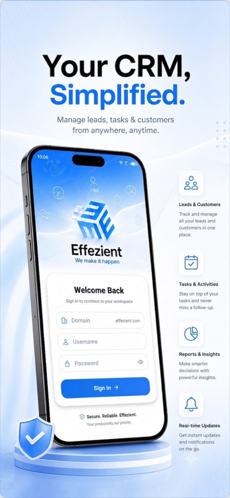 Effezient app: Your CRM, simplified